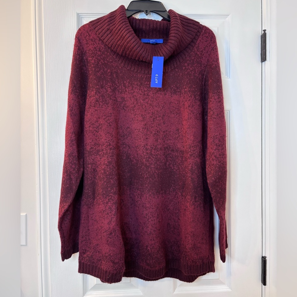 Apt. 9 Women's Maroon Cowl Neck Sweater